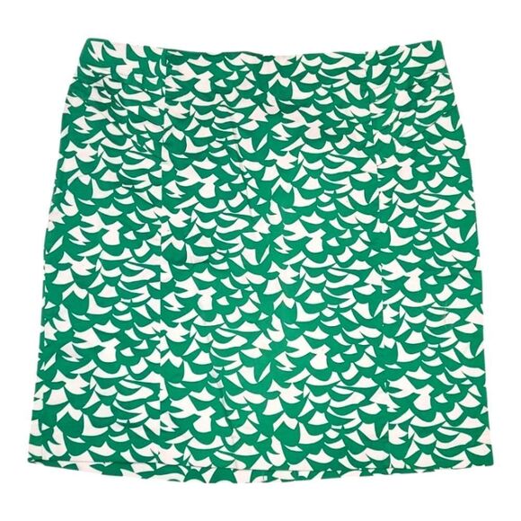 NY & Co Cotton Summer Green Geometric Print Skirt - Picture 1 of 8